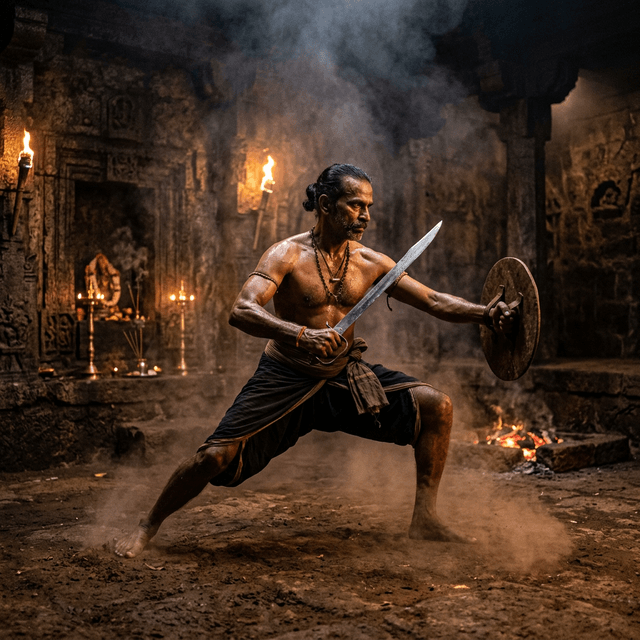 Kalaripayattu Master with Sacred Sword